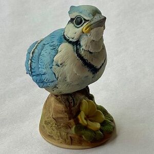Vintage Andrea by Sadek Porcelain Baby Blue Jay Figurine - 6350